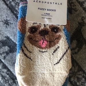 Aeropostale Fuzzy Pug Socks